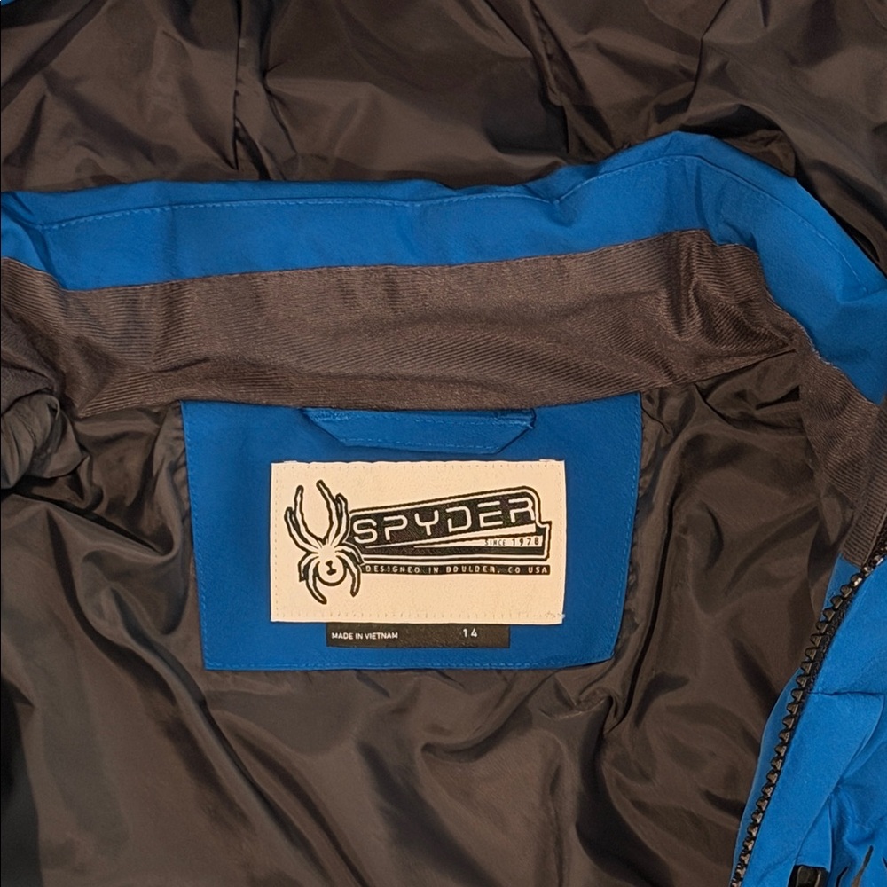 Spyder Boys Impulse Down Blue Insulated Jacket - Picture 2 of 4